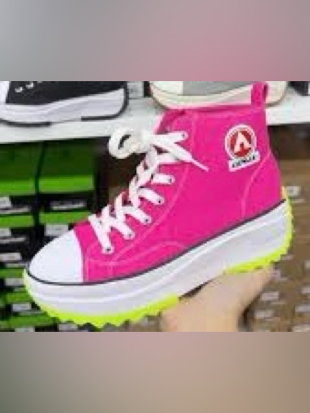 Women's Hot Pink High-Top Platform Sneakers BRAND NEW So Cute